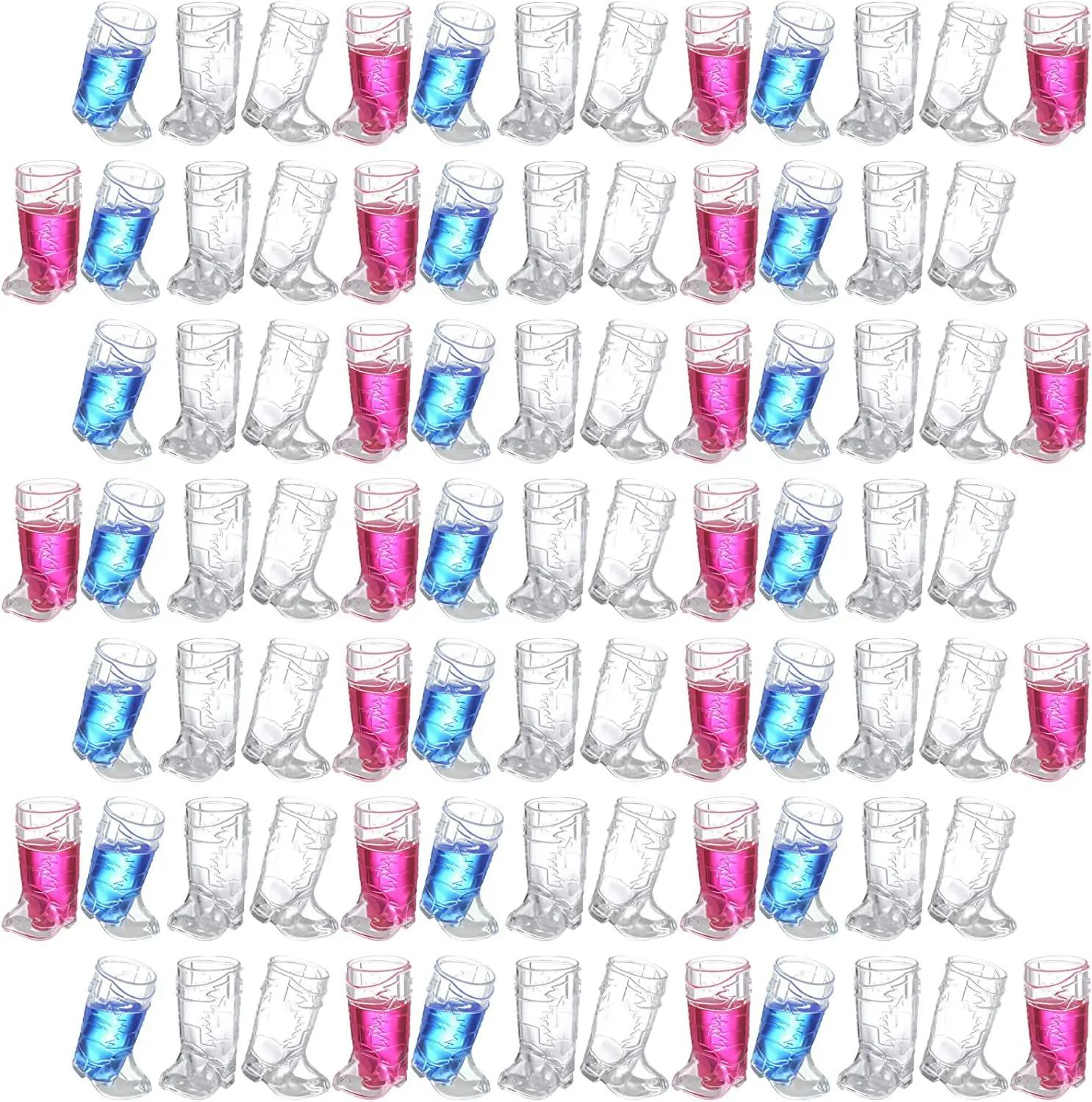 Novelty 2oz Plastic Western Cowboy Boot Shape Shot Glass Set for Enjoying Your Drink in Style