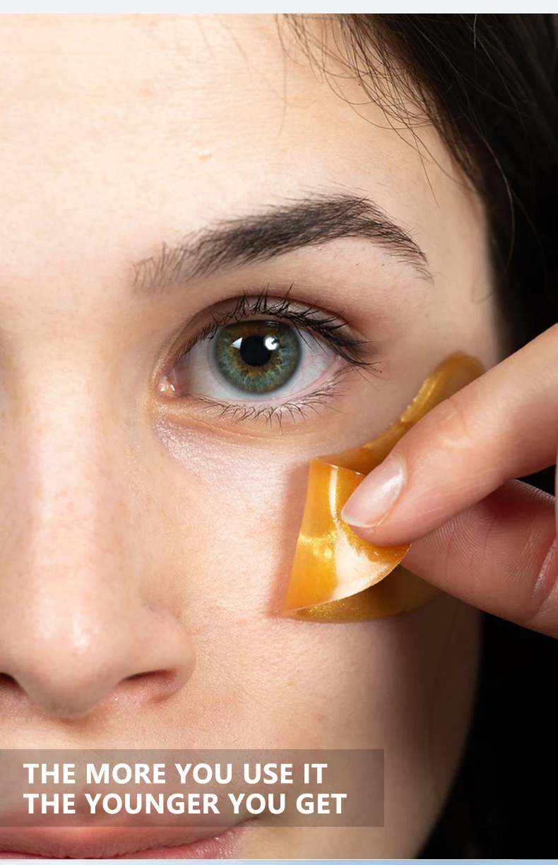 Customized private label logo 24K gold under eye patch  to improve dark circles and eye wrinkles eye sheet mask