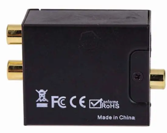 Digital fiber coaxial to analog audio converter amplifier signal RCA adapter