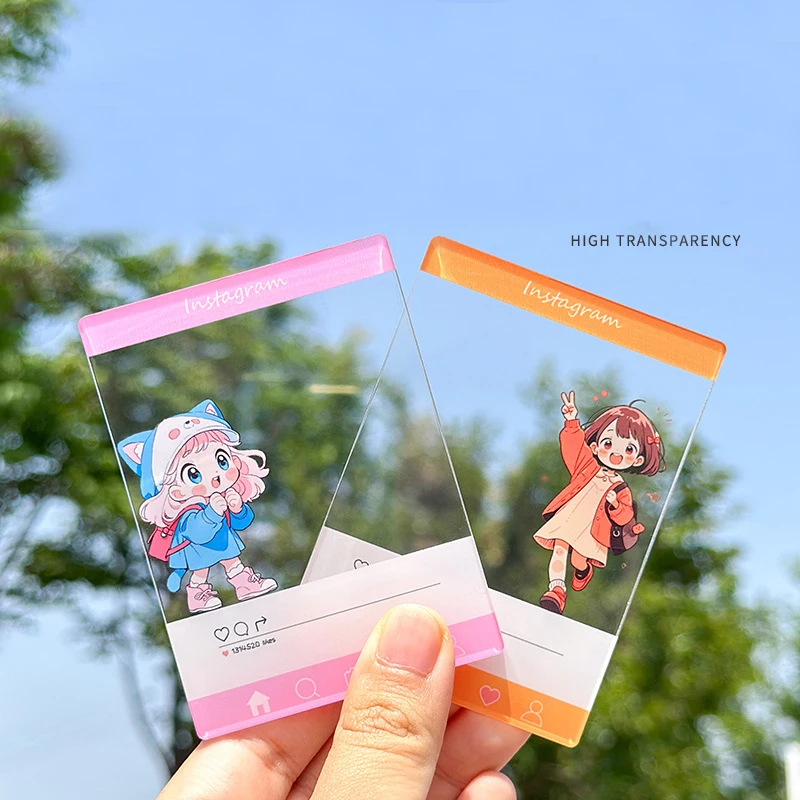 Clear Anime Kpop Photocard Holder Printer Liquid Ticket Holographic Acrylic Photo Card Charm Custom Paper PVC Acrylic Card