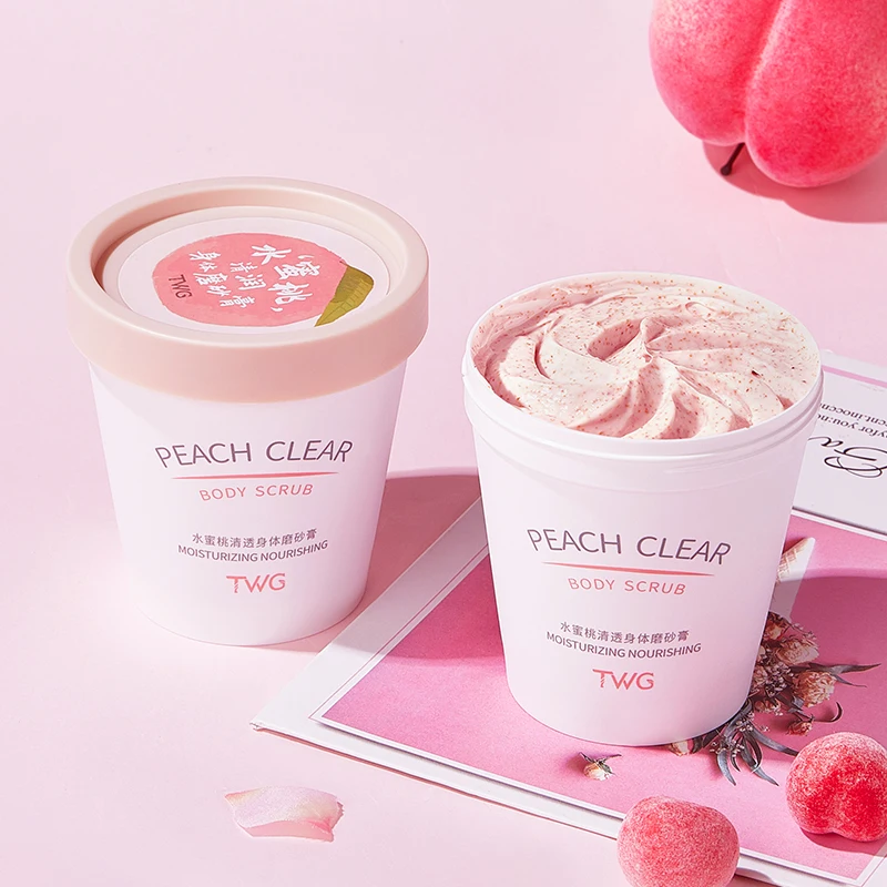 TWG RTS Peach Body Scrub Wholesale Peach Fragrance Body Exfoliating  Moisturizing Skin Whitening Body Scrub
