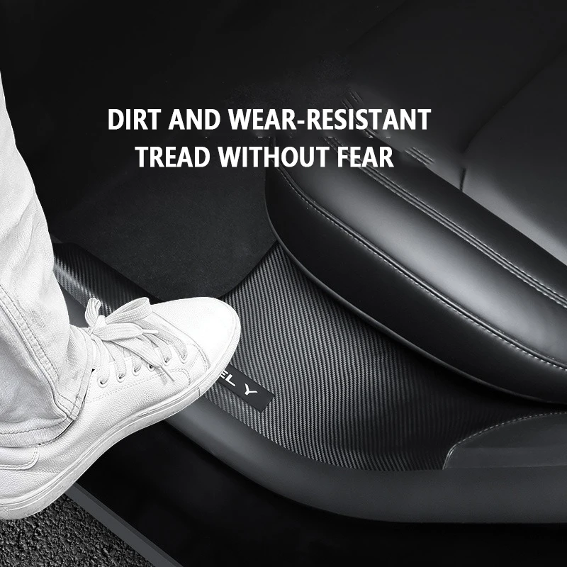 for Tesla Model Y Rear Slit-Bar Anti-Kick Door Mat with Dirt Resistance Accessory Car Protection