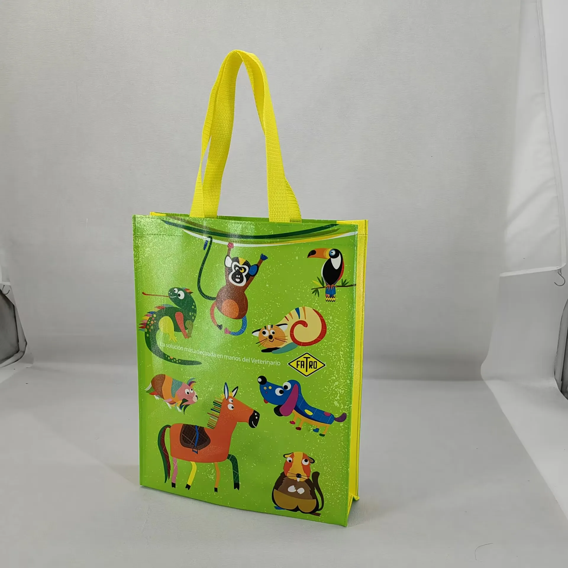 PP non woven laminated Promotions Advertising Animal Prints Pattern Woven Shopping Bag