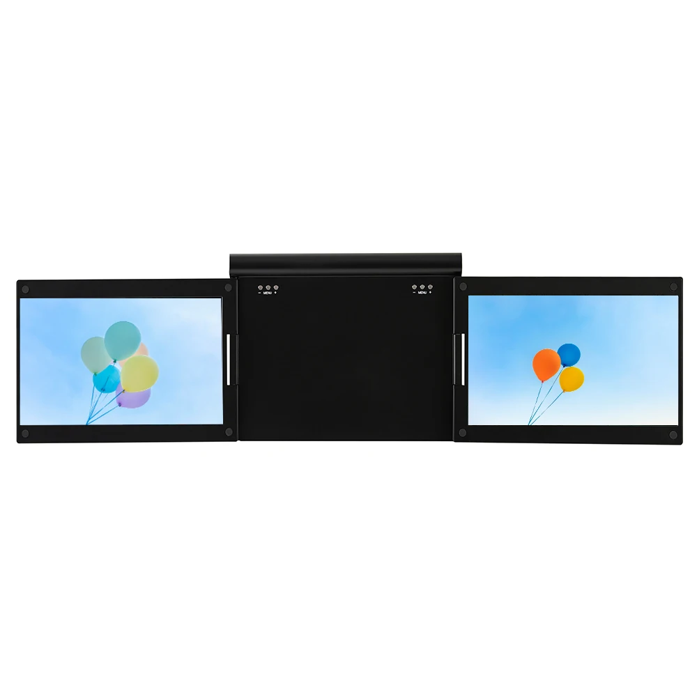 One Cable Connect Portable Triple Monitor for Laptop Notebook Full HD LCD Screen 1080P IPS Monitor Extender Laptop 13.3 inch