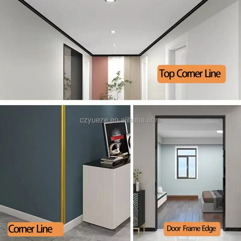 Baby-Proofing Peel & Stick PVC Flexible Decorative Edge Corner Guard Protector Plastic Strip Trim Sticker for Wall Cabinet Table