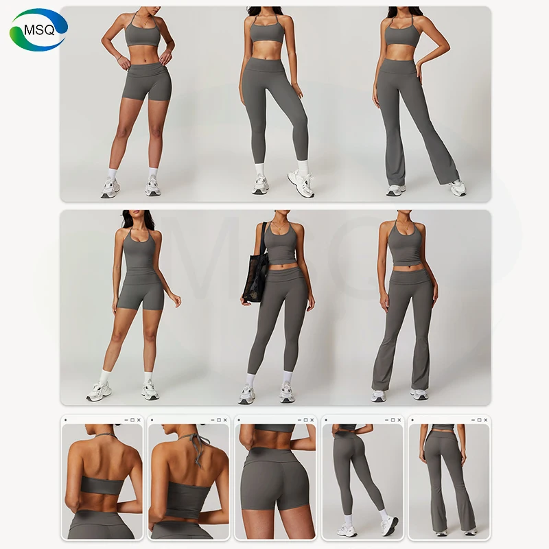 Sleeveless Sports Gym Clothes Yoga Activewear Women Gym Fitness Sets 5 Pcs Yoga Set Custom Sportswear For Women