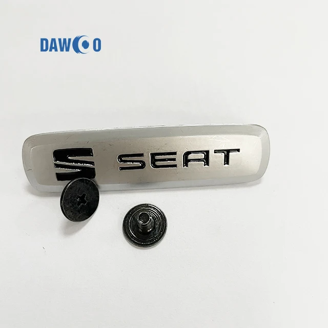 car Aluminium car sticker auto metal nameplate 3d metal embossed logo badge chrome labels for car carpet