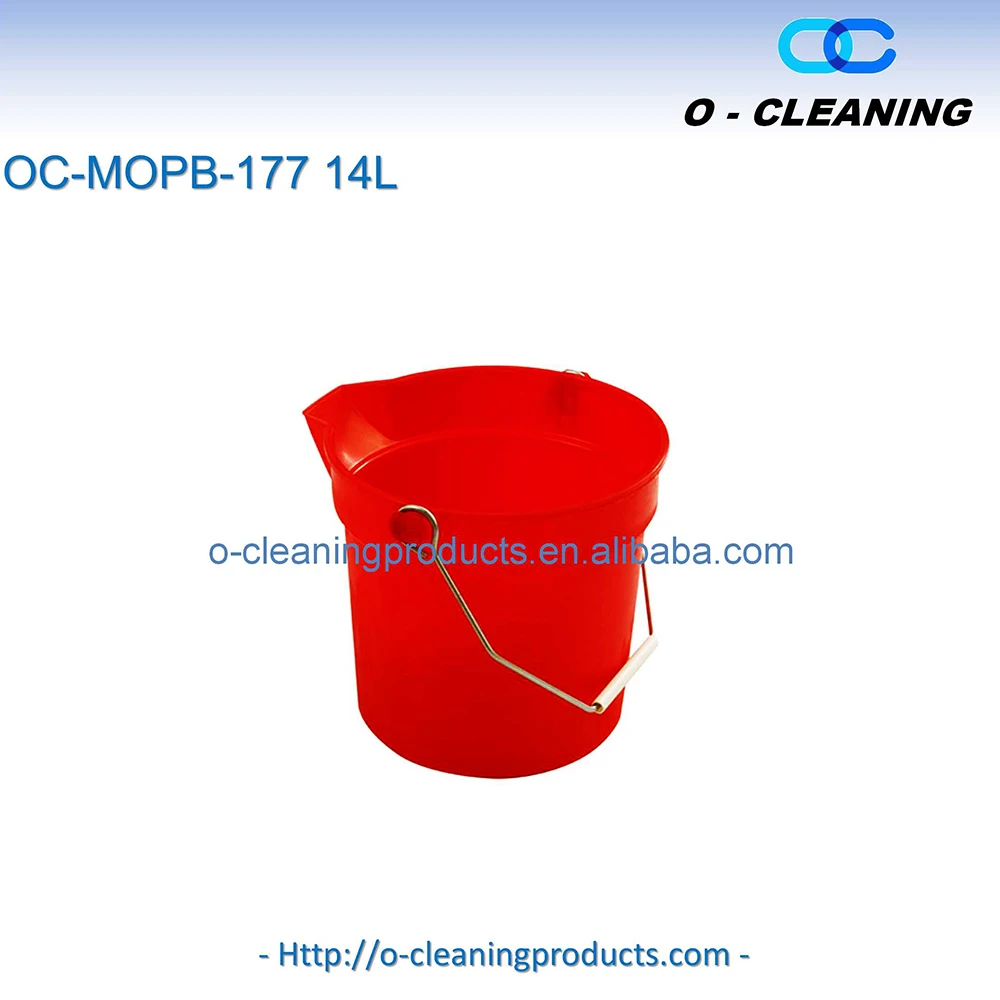 O-Cleaning Household 14L Thick Plastic Round Cleaning Pail Sanitizing Bucket With Scale For Mopping,Fishing,Car Washing,Watering