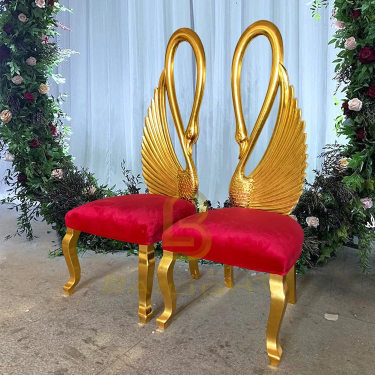 Luxury Wedding Furniture Swan Back King throne chair  For Sale