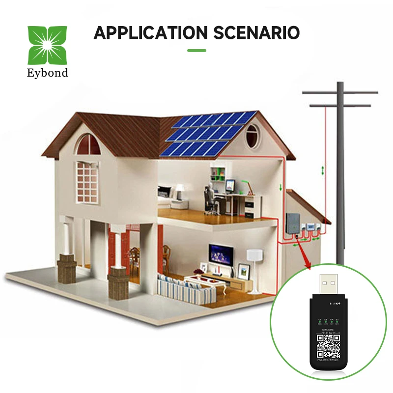 Eybond Wi-Fi+Bluetooth  RS-232  USB RJ-45 wireless network monitoring of all brand inverters Datalogger solar monitoring system