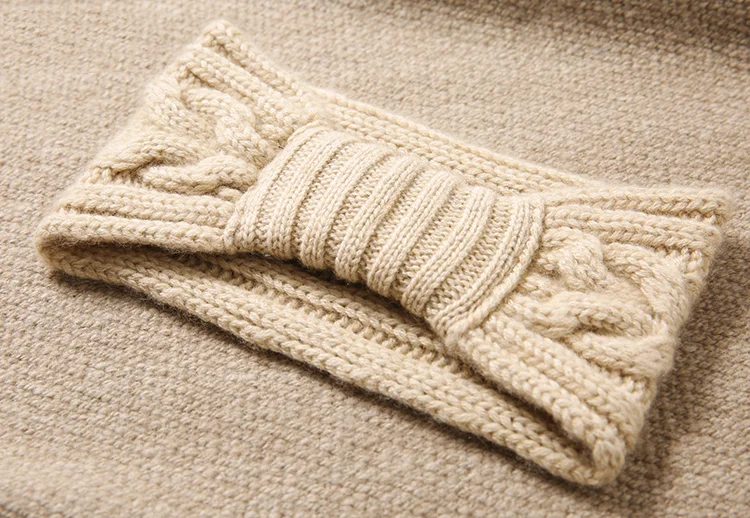 Winter Headband Women Girls Custom Cable Knit Cashmere Ear Warmer Head Warmer