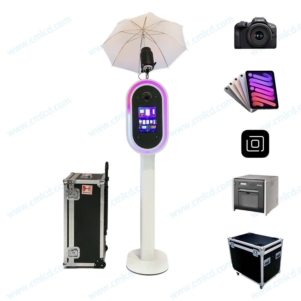 Innovative design wholesale Oval Faceplate photobooth Software APP Control Salsa photobooth for Parties Stylish Photo Booth