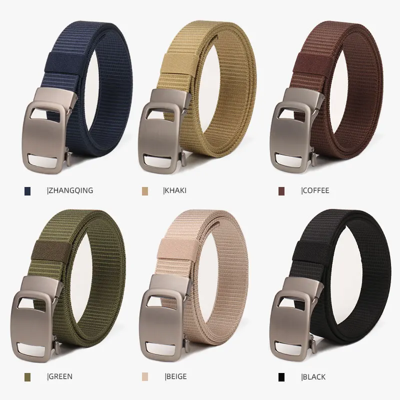 New Outdoor Tactical Men Women Full Strapped  Breathable Polyester Imitation Nylon Alloy Automatic Clothing belt