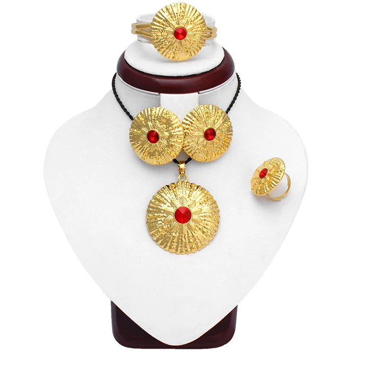 African pearl gold plated jewellery sets