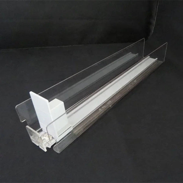 2023 New wholesale adjustable shop racking display plastic spring loaded shelf pusher of manufactory