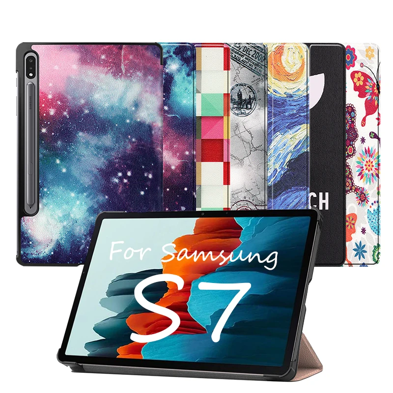 
Protective case for Samsung Galaxy Tab S7 11 inch support printing patterns tablet cover drop-proof slim with pen 
