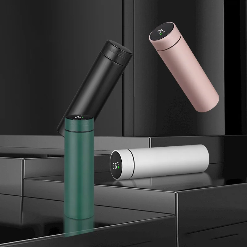 Smart Temperature Measuring 316 Stainless Steel Thermos Cup 17oz Straight Drink Bottle Portable Custom Cup