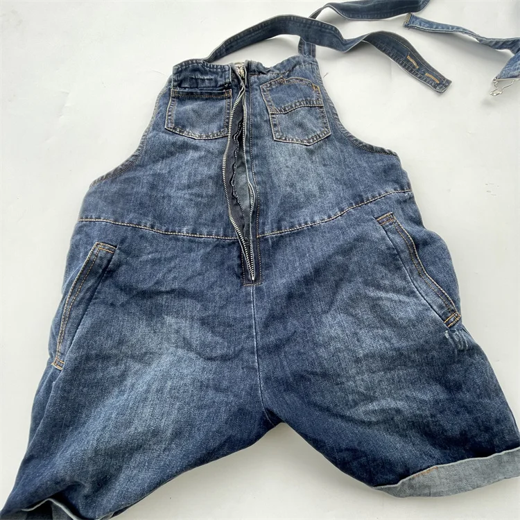 Factory used clothes bales Korean second hand suspender short  preloved ladies jumper pants long in bundle klgs