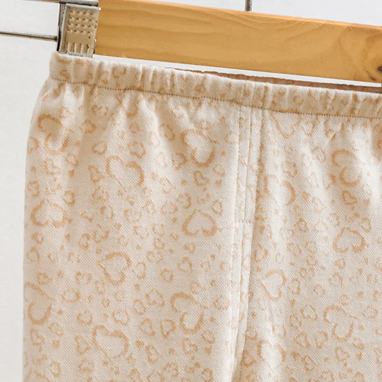 Organic cotton heart shaped animal bodysuit baby children pajamas baby clothing set