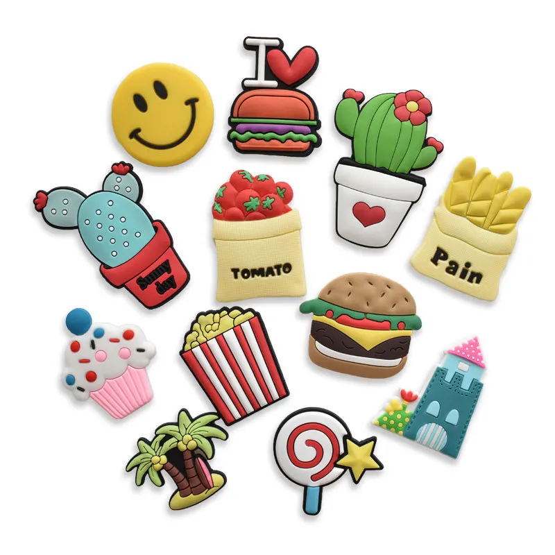 Food shape Decorative gift PVC material Customized funny design Fridge magnets
