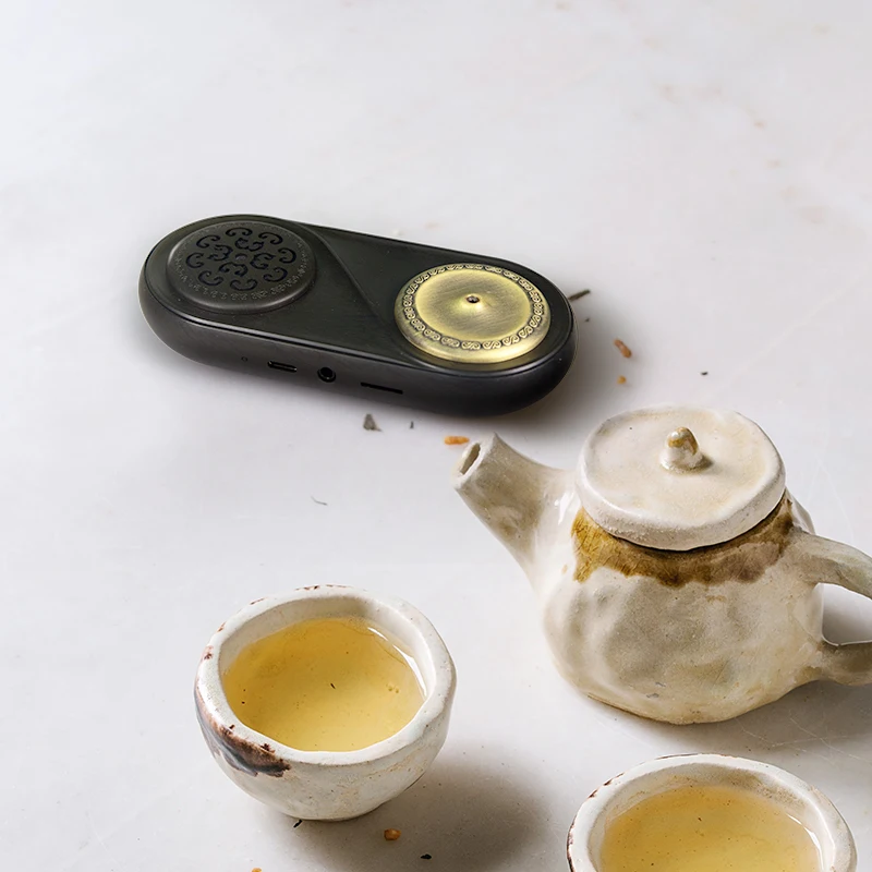 Buddha Incense Holder Wholesale Stick Incense Holder with Brass Ash Catcher and Memory Card for Meditative Music Playing