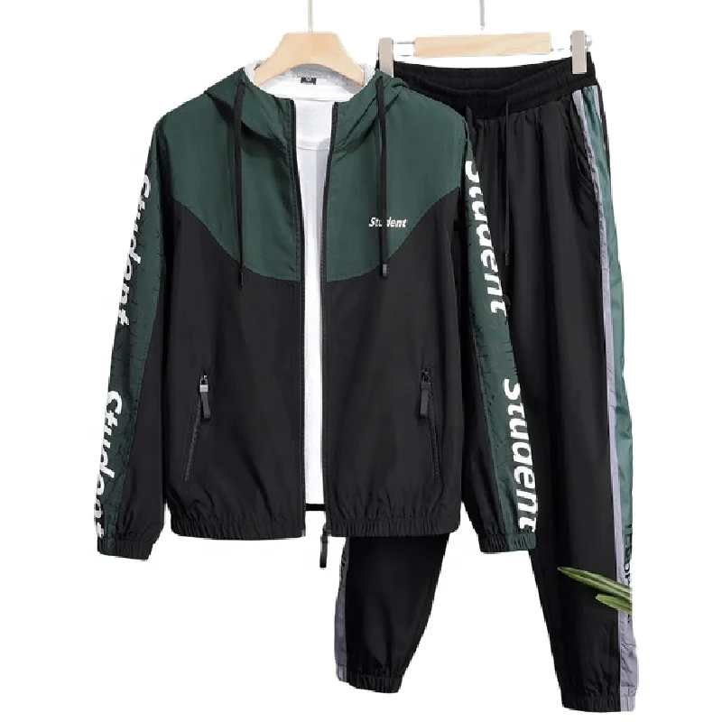 Men Track Suit Custom Design Sports 2019 Womens 2 Piece Outfit Plain Dyed Full Length Japan Style Knitting S-M-L-XL-XXL Picture
