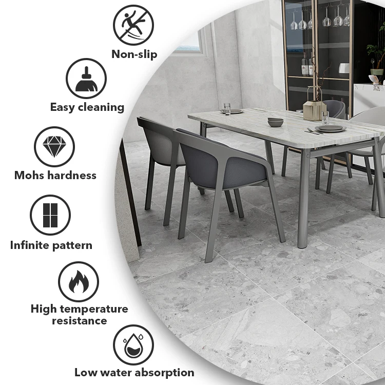 600*600 Full Body Non Slip Grey Porcelain Floor Rustic Concrete Paving Outdoor Tiles For Garden