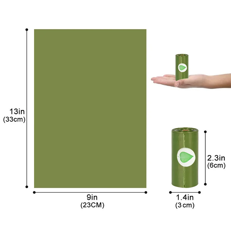 Fully Compostable Disposable Poo Bag Customized Pet Biodegradable Corn Starch Dog Poop Waste Bolsas Caca