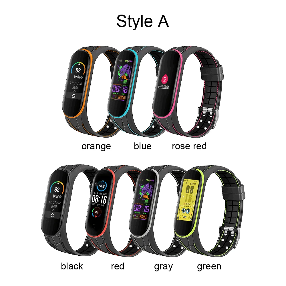 Ремешок силиконовый для смарт-часов Xiaomi Mi Band 3/4 сменный Браслет