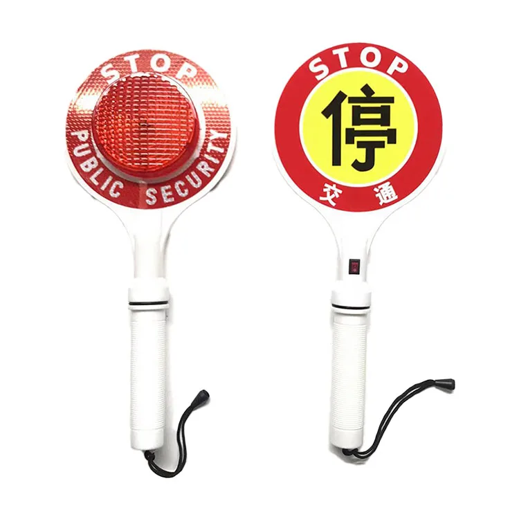 Portable Handheld LED Traffic Warning Light with Flashing LED Signs for Outdoor Road Safety & Stop Baton Use