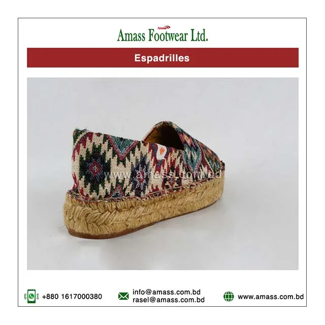 Cheap Casual Safety Espadrilles Soles Jute Brand Walking Style Flat Shoes Ladies