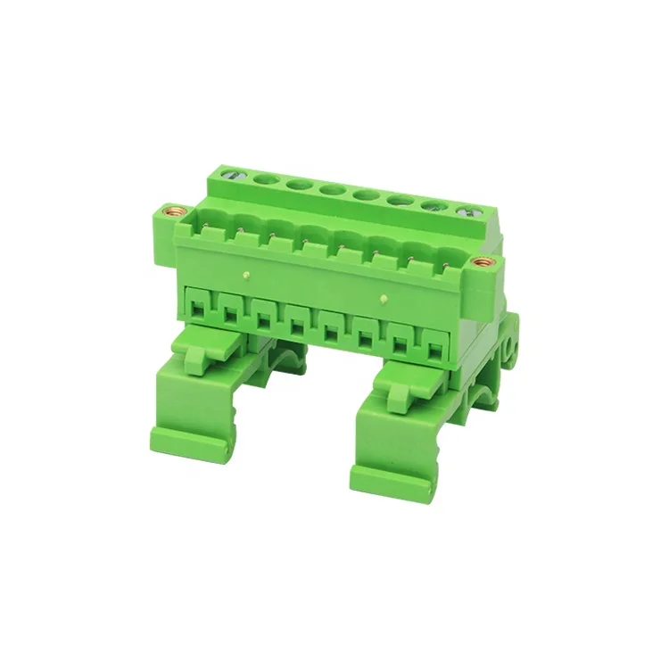 5.08mm pitch Rail panel mounting pluggable terminal block connector with side fixed screws flange