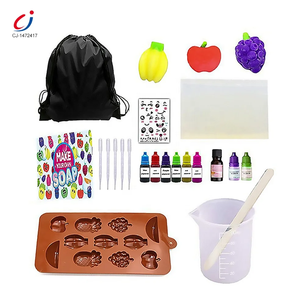 Chengji soap making toy educational diy handmade game non-toxic cartoon fruit soap making kit for kids