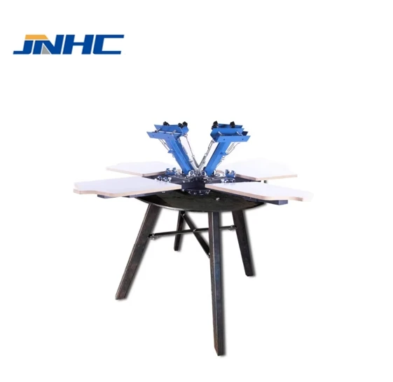 Manual textile printing 6 Color T-shirt screen printing machine For cloths fabric Garments flat printing