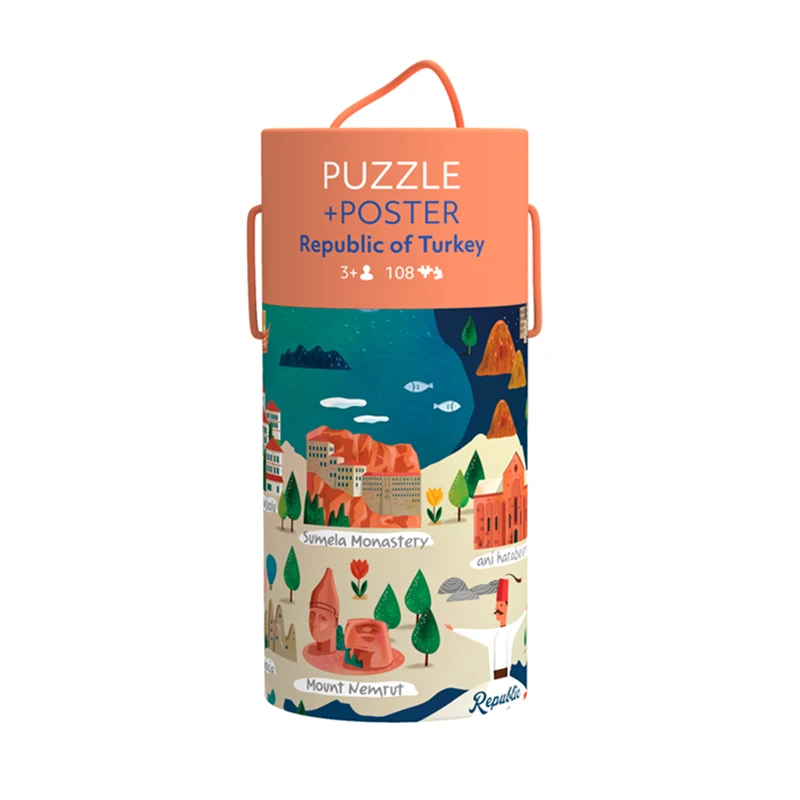 RTS exist stock 3d Puzzle Eco Friendly Canned Box Packing Turkey puzzle map drop ship service eco friendly