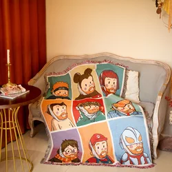 New Style Van Gogh Cartoon Funny Head Thread Single Sofa Decorative Casual 130*160cm Camping Tapestry Throw Blanket