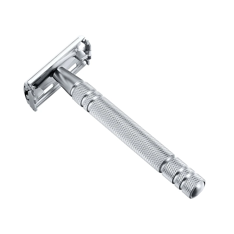 JDK High Quality Copper Metal Long Handle Butterfly Twist Razor Shaving Double Edge Safety Razor Used With Shave brush