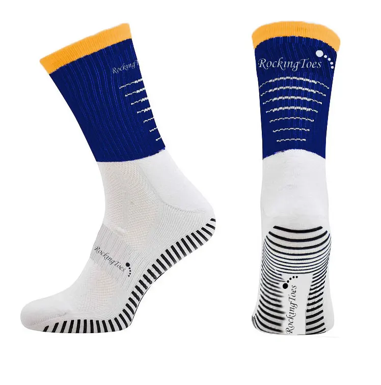 Rockingtoes GAA black yellow strip custom anti slip non slip non-slip anti-slip football soccer grip sport cotton nylon socks