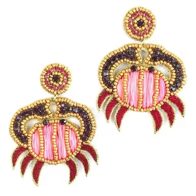 KDB6084 wholesale fashion seed bead crab earrings