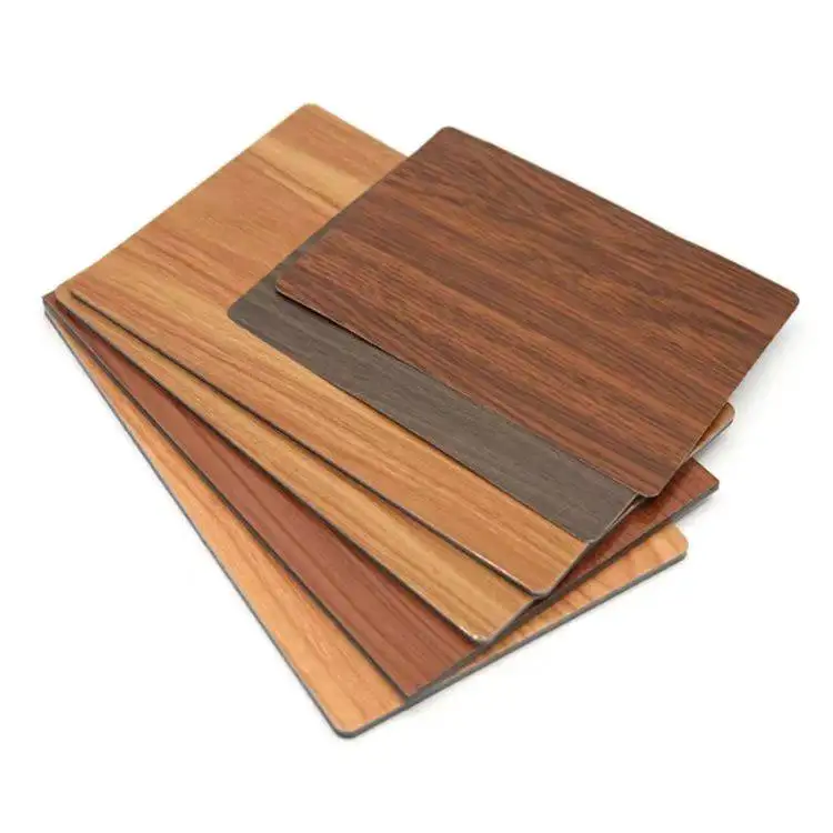 2mm 3mm 4mm Free Sample alusong  high quality wood pattern gold mirror cladding aluminum composite panels acp