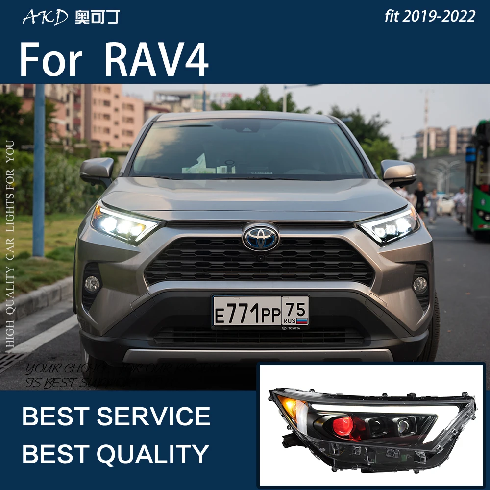 Car Lights For RAV4 RAV 4 2019-2022 LED Auto Headlights Assembly Upgrade Dynamic Evil Eyes Projector Lens Accessories Facelift