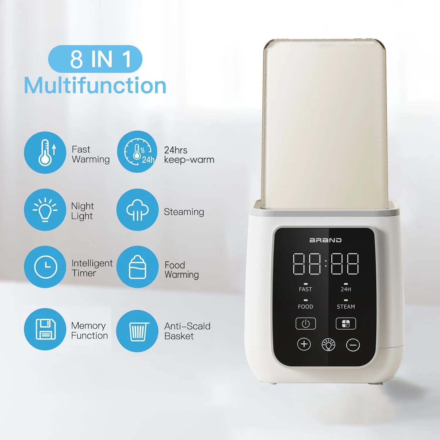 High Quality Factory Wholesale OEM Electric Baby Milk Feeding Fast Heating Warmer and Sterilizer Single Baby Bottle Warmers