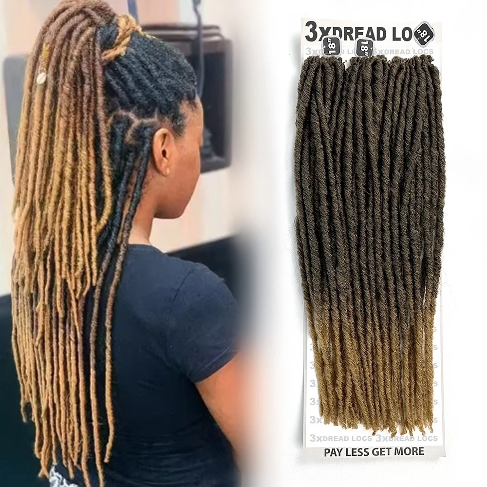 Wholesale 18inch 3X free style crochet braid 100% kanekalon straight shaded dread loc hair products  dye sister dread faux 1ocs