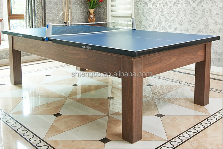 Multi function solid wood 7 ft 8 ft 9 ft dining pool table with table tennis on sale