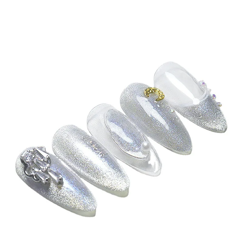 Glitter Spar Silver 5g Magnetic Polished Cat Eye UV Gel Holographic Laser Glitter Varnish Nail Art
