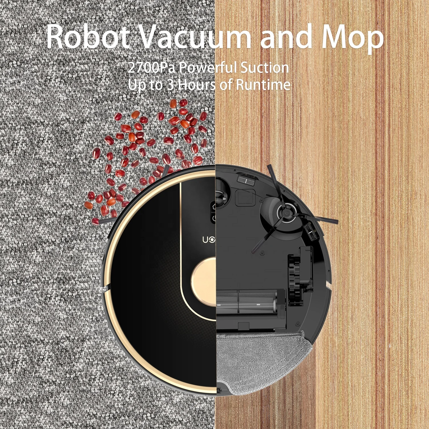 Free shipping Uoni Cleaning robot automatic dust removal robot vacuum cleaner V980 Plus with self empty dustbin LDS navigation