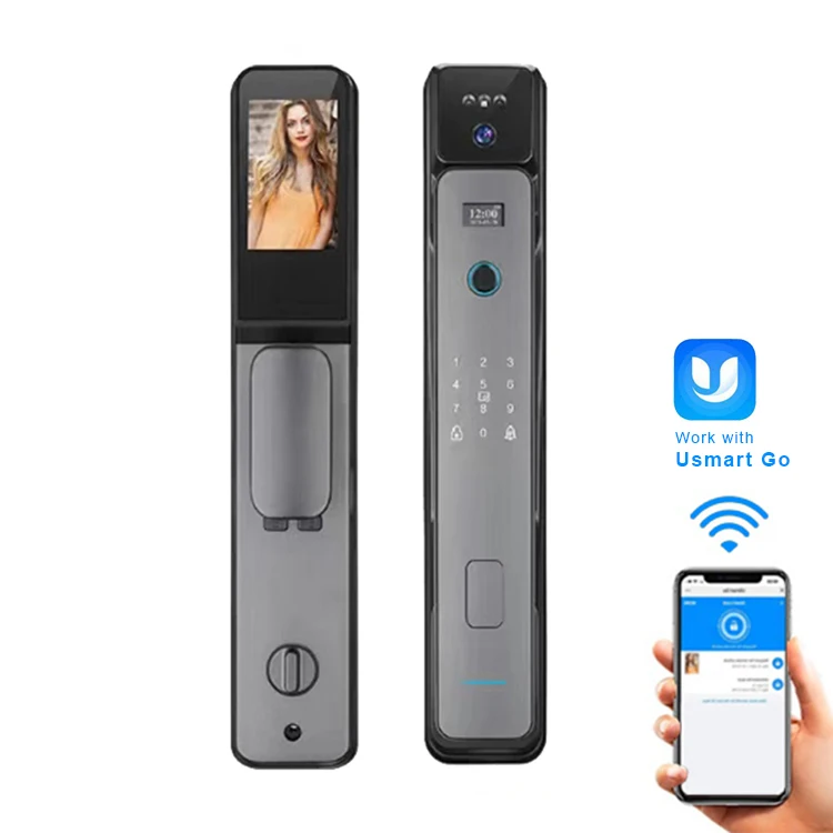 Easloc Electric Automatic Biometric Fingerprint Face Recognition Smart Door Lock Video Voice with Camera