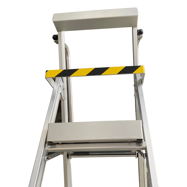 Platform Step Ladders with Wheel Extra Wide Platform Step with Handrails