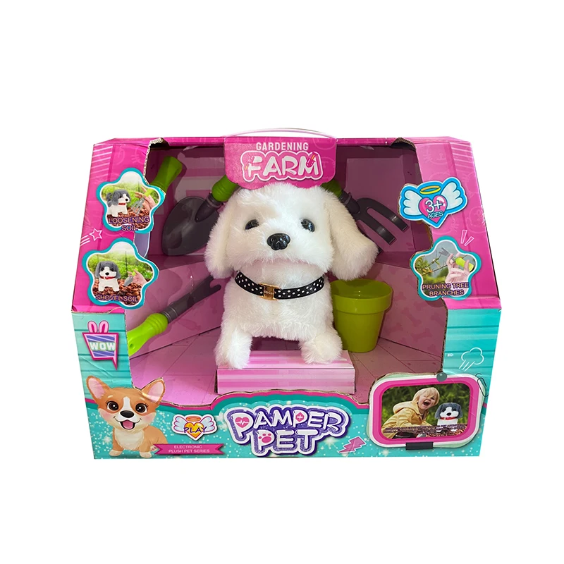 Teddy Electric Dog Medical Kit Set walking plush toys dog animal toy with sound and wagging tail dog toy for kids