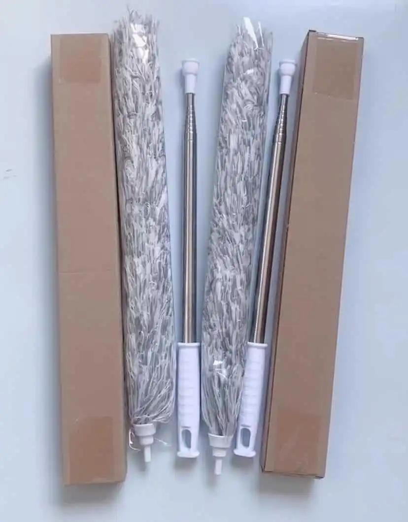 2.8m Telescopic Dust mop Handle with Bendable Head Washable 110 inches Microfiber Extendable superfine Fluffy duster